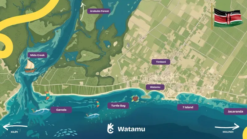 Watamu Areas Explained: Your Complete Neighbourhood Guide (Garoda, Timboni, Turtle Bay, Seven Islands and More)