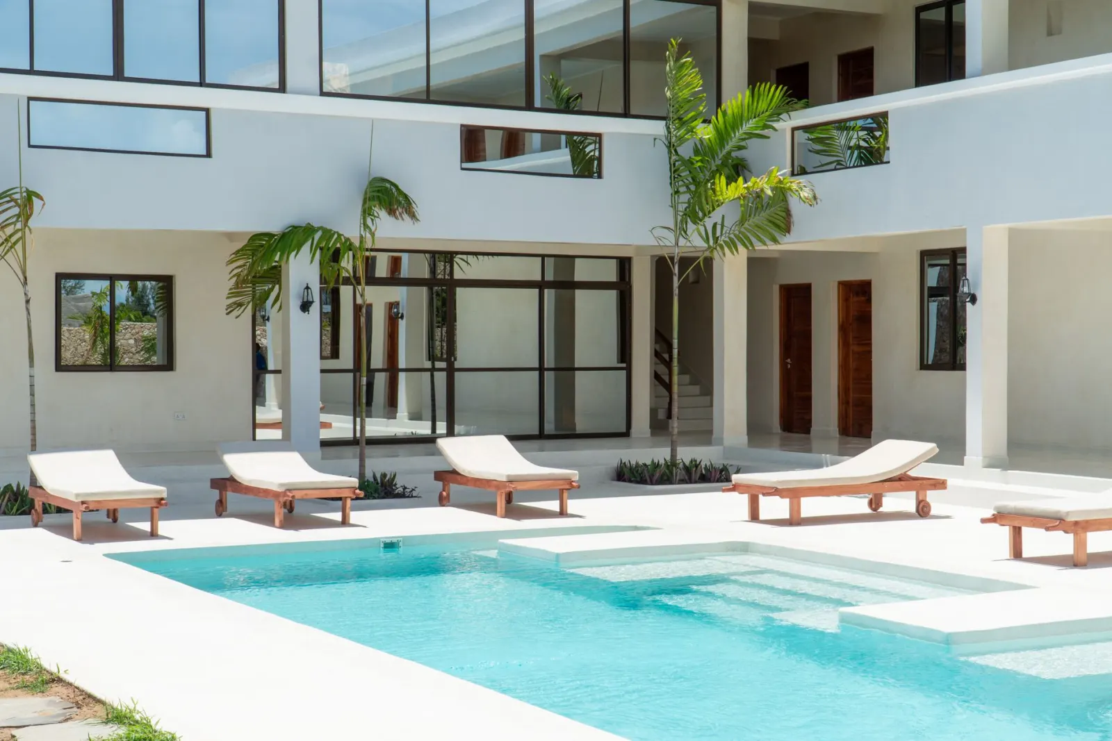 The courtyard pool at TAWI, Watamu